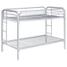 Morgan Metal Twin Over Twin Bunk Bed Silver - Walo Furniture 