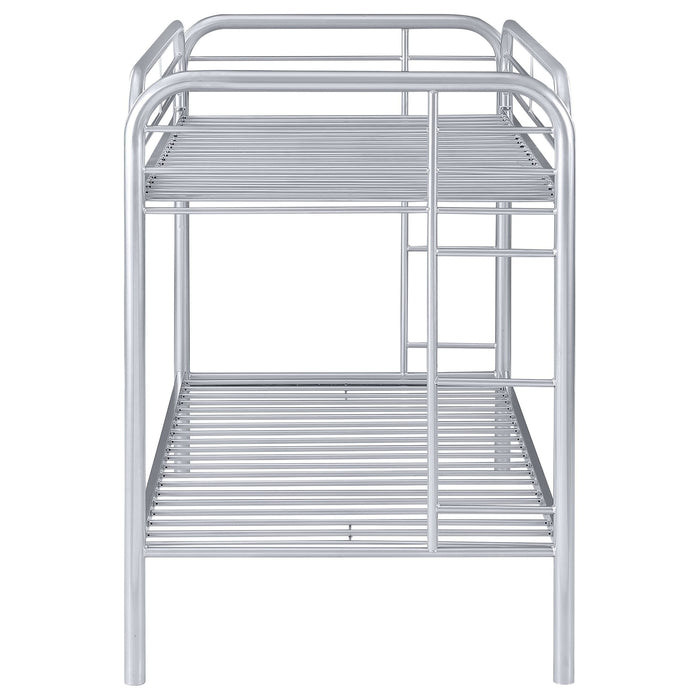 Morgan Metal Twin Over Twin Bunk Bed Silver - Walo Furniture 