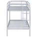 Morgan Metal Twin Over Twin Bunk Bed Silver - Walo Furniture 