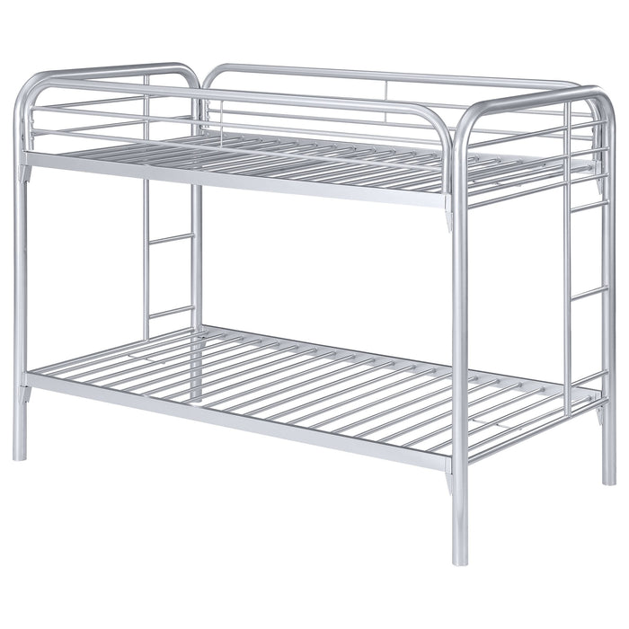 Morgan Metal Twin Over Twin Bunk Bed Silver - Walo Furniture 