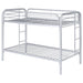 Morgan Metal Twin Over Twin Bunk Bed Silver - Walo Furniture 