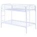 Morgan Metal Twin Over Twin Bunk Bed White - Walo Furniture 