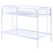 Morgan Metal Twin Over Twin Bunk Bed White - Walo Furniture 