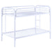 Morgan Metal Twin Over Twin Bunk Bed White - Walo Furniture 