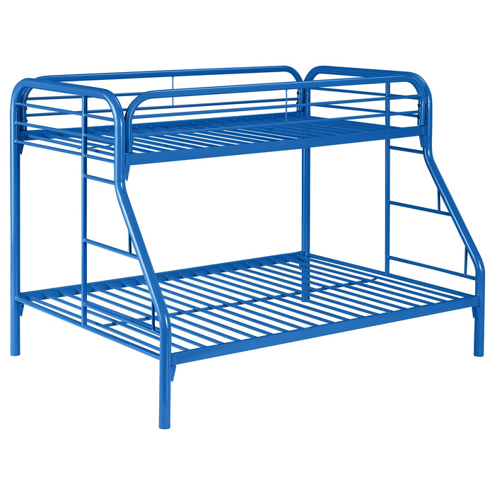 Morgan Metal Twin Over Full Bunk Bed Blue - Walo Furniture 