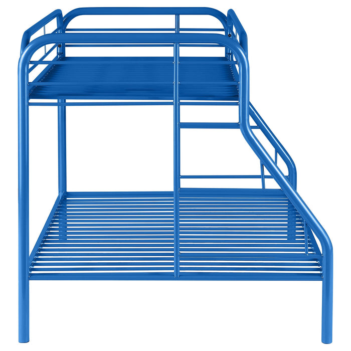 Morgan Metal Twin Over Full Bunk Bed Blue - Walo Furniture 