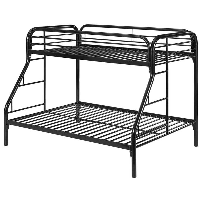 Morgan Metal Twin Over Full Bunk Bed Black - Walo Furniture 