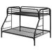 Morgan Metal Twin Over Full Bunk Bed Black - Walo Furniture 