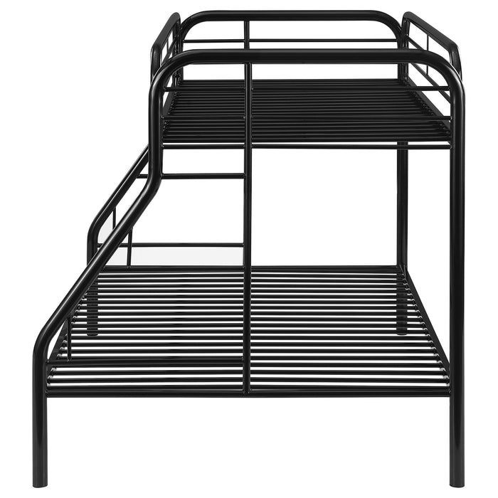 Morgan Metal Twin Over Full Bunk Bed Black - Walo Furniture 