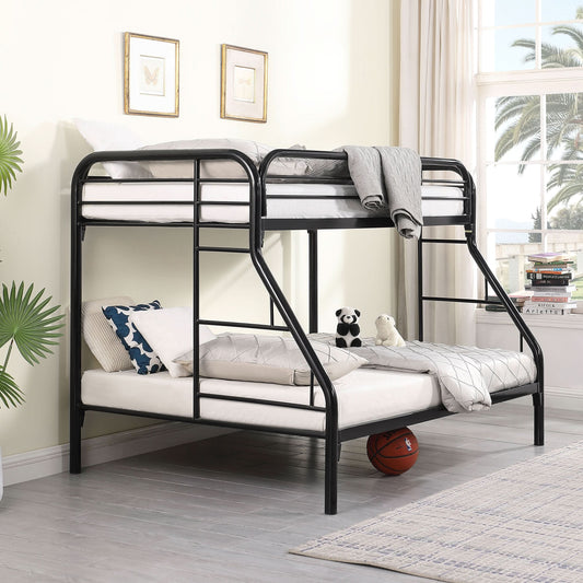 Morgan Metal Twin Over Full Bunk Bed Black - Walo Furniture 