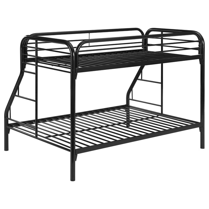 Morgan Metal Twin Over Full Bunk Bed Black - Walo Furniture 