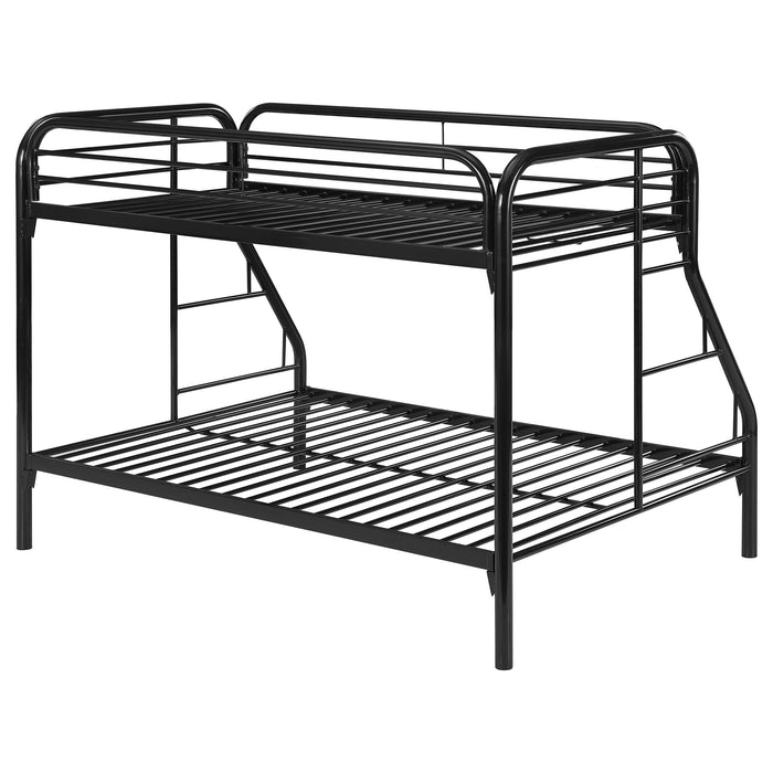 Morgan Metal Twin Over Full Bunk Bed Black - Walo Furniture 