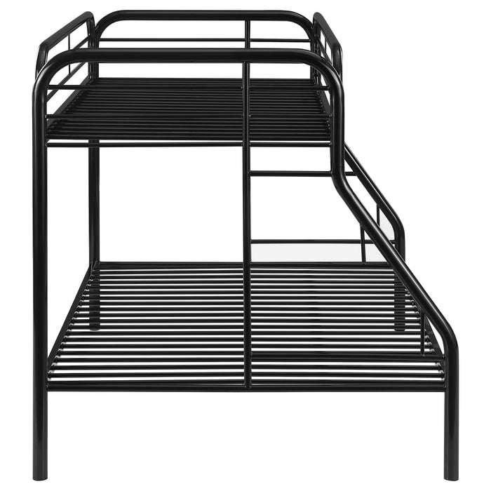 Morgan Metal Twin Over Full Bunk Bed Black - Walo Furniture 