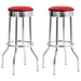 Retro Upholstered Metal Swivel Bar Stool Red (Set of 2) - Walo Furniture 