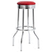 Retro Upholstered Metal Swivel Bar Stool Red (Set of 2) - Walo Furniture 