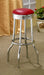 Retro Upholstered Metal Swivel Bar Stool Red (Set of 2) - Walo Furniture 