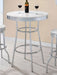 Retro Round 30-inch 1950's Bistro Pub Height Bar Table White - Walo Furniture 