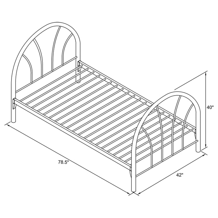 Marjorie Metal Twin Open Frame Bed Black - Walo Furniture 