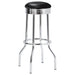 Retro Upholstered Metal Swivel Bar Stool Black (Set of 2) - Walo Furniture 