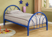 Marjorie Metal Twin Open Frame Bed Blue - Walo Furniture 