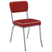 Retro Upholstered Dining Side Chair Red (Set of 2) - Walo Furniture 