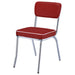 Retro Upholstered Dining Side Chair Red (Set of 2) - Walo Furniture 