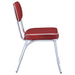 Retro Upholstered Dining Side Chair Red (Set of 2) - Walo Furniture 