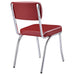 Retro Upholstered Dining Side Chair Red (Set of 2) - Walo Furniture 