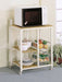 Kelvin 2-shelf Mobile Kitchen Cart Natural Brown and White - Walo Furniture 