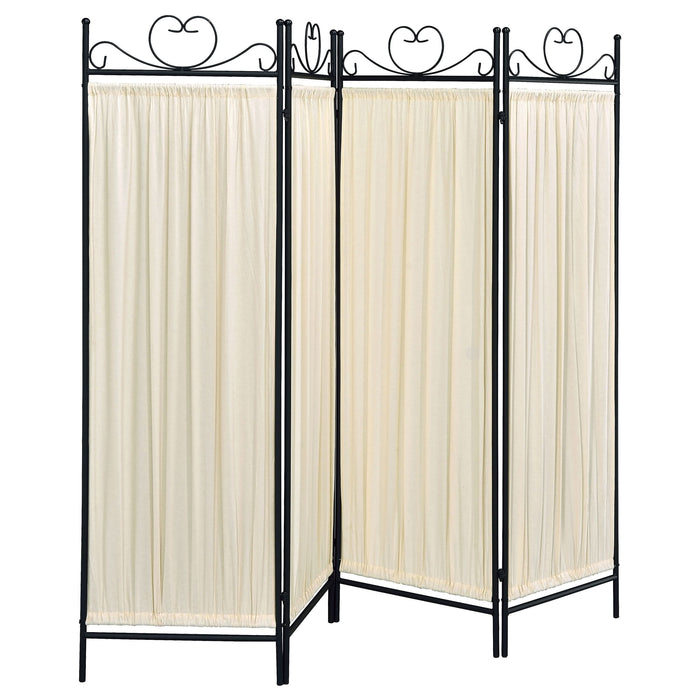 Dove 4-Panel Room Divider Folding Shoji Screen Beige - Walo Furniture 