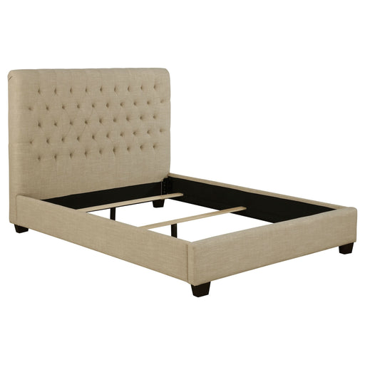 Chloe Upholstered Full Panel Bed Oatmeal - Walo Furniture 