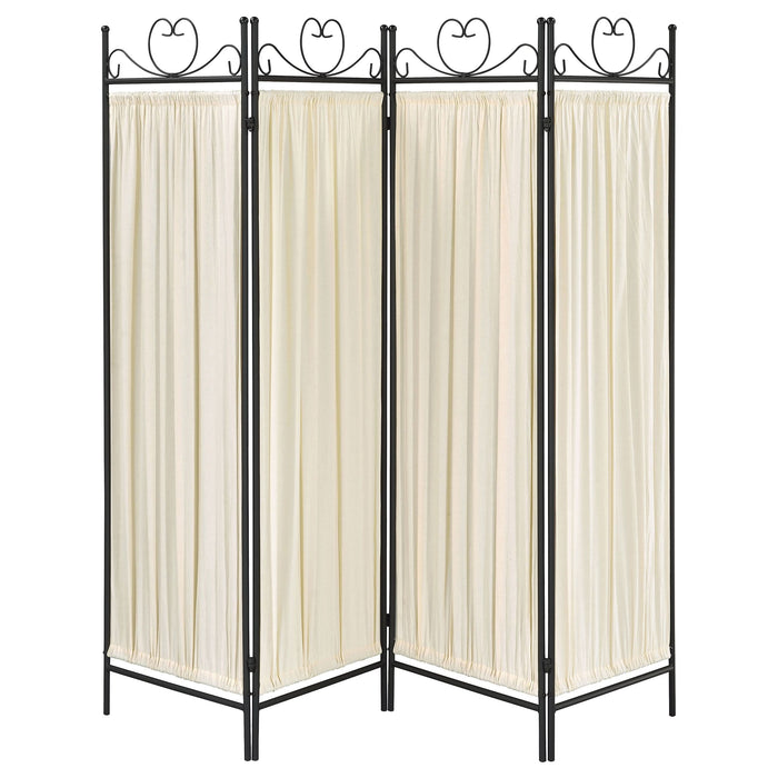 Dove 4-Panel Room Divider Folding Shoji Screen Beige - Walo Furniture 