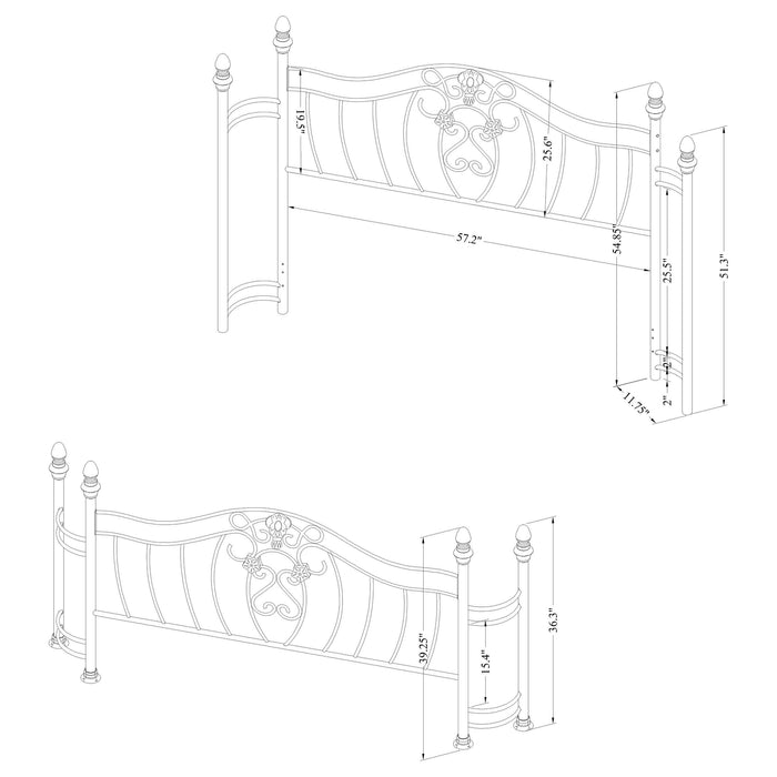 Sydney Queen Headboard and Footboard Brushed Gold - Walo Furniture 