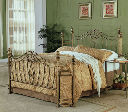 Sydney Eastern King Headboard and Footboard Brushed Gold - Walo Furniture 