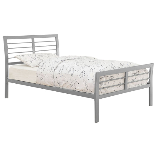 Cooper Metal Twin Open Frame Bed Silver - Walo Furniture 