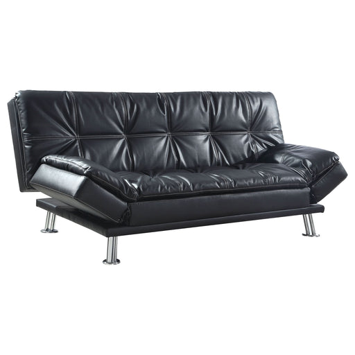 Dilleston Upholstered Tufted Convertible Sofa Bed Black - Walo Furniture 