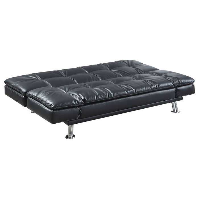 Dilleston Upholstered Tufted Convertible Sofa Bed Black - Walo Furniture 