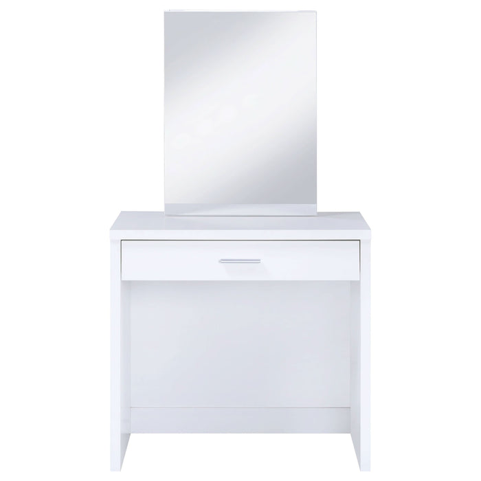 Harvey Vanity Set with Lift-Top Stool White - Walo Furniture 