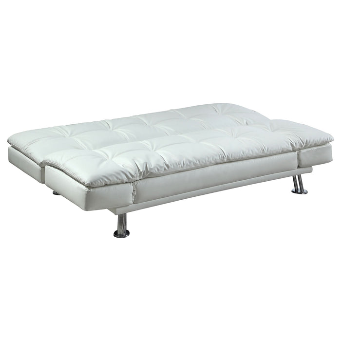 Dilleston Upholstered Tufted Convertible Sofa Bed White - Walo Furniture 