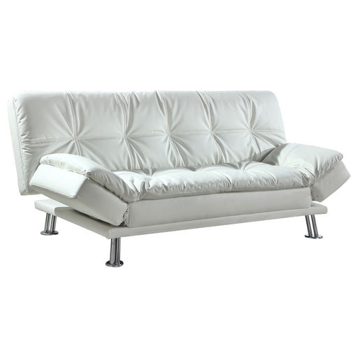 Dilleston Upholstered Tufted Convertible Sofa Bed White - Walo Furniture 