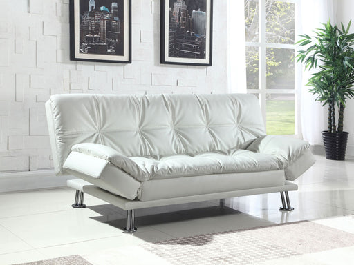 Dilleston Upholstered Tufted Convertible Sofa Bed White - Walo Furniture 