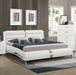 Jeremaine Upholstered Eastern King Sleigh Bed White - Walo Furniture 