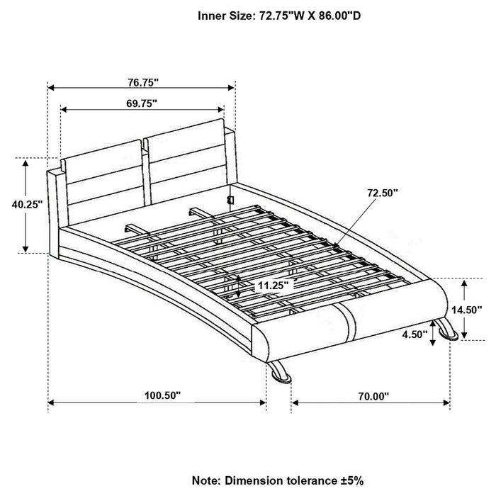 Jeremaine Upholstered California King Sleigh Bed White - Walo Furniture 