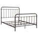 Livingston Metal Eastern King Open Frame Bed Dark Bronze - Walo Furniture 