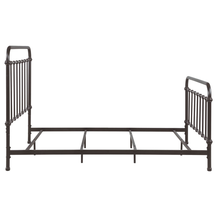 Livingston Metal Eastern King Open Frame Bed Dark Bronze - Walo Furniture 