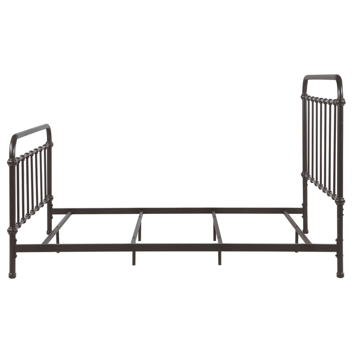 Livingston Metal Eastern King Open Frame Bed Dark Bronze - Walo Furniture 