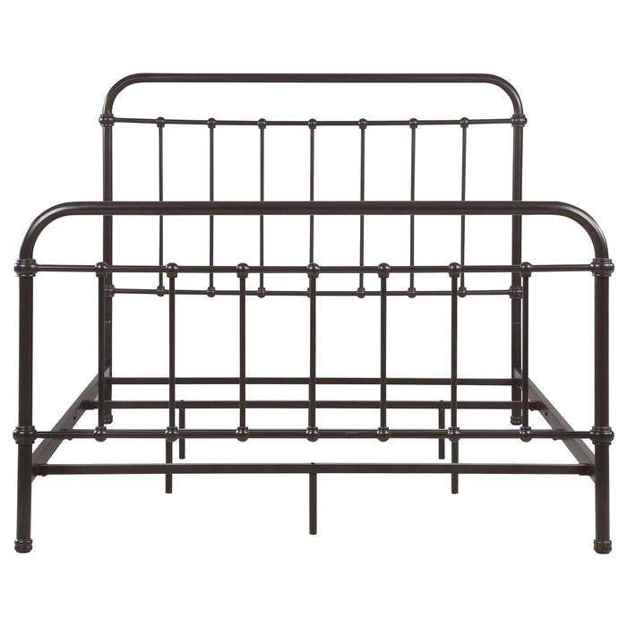 Livingston Metal Eastern King Open Frame Bed Dark Bronze - Walo Furniture 