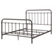 Livingston Metal Eastern King Open Frame Bed Dark Bronze - Walo Furniture 