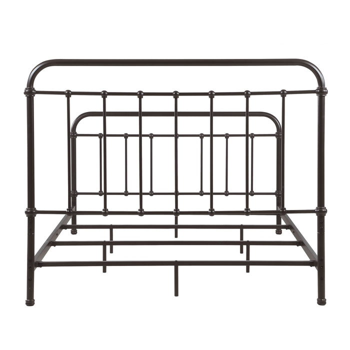 Livingston Metal Eastern King Open Frame Bed Dark Bronze - Walo Furniture 