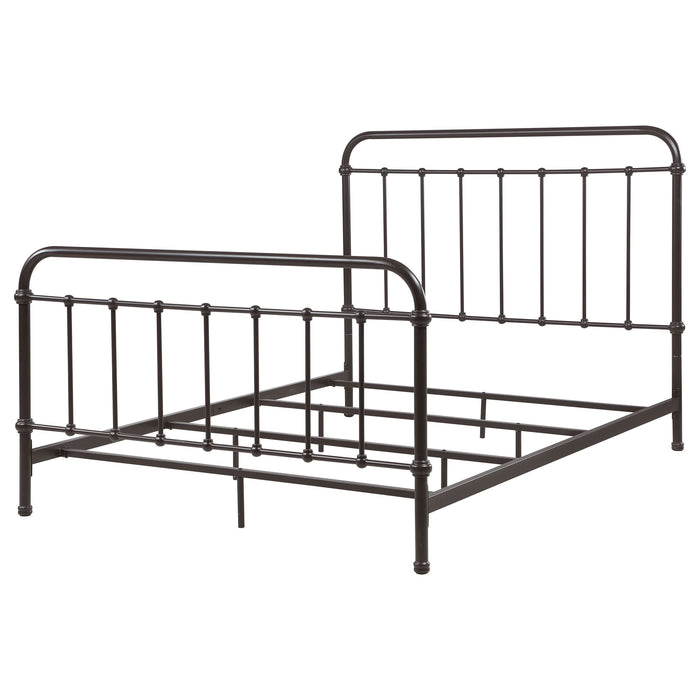 Livingston Metal California King Open Frame Bed Dark Bronze - Walo Furniture 